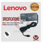 Chargeur LENOVO 20V 3.25A Connecteur TYPE C